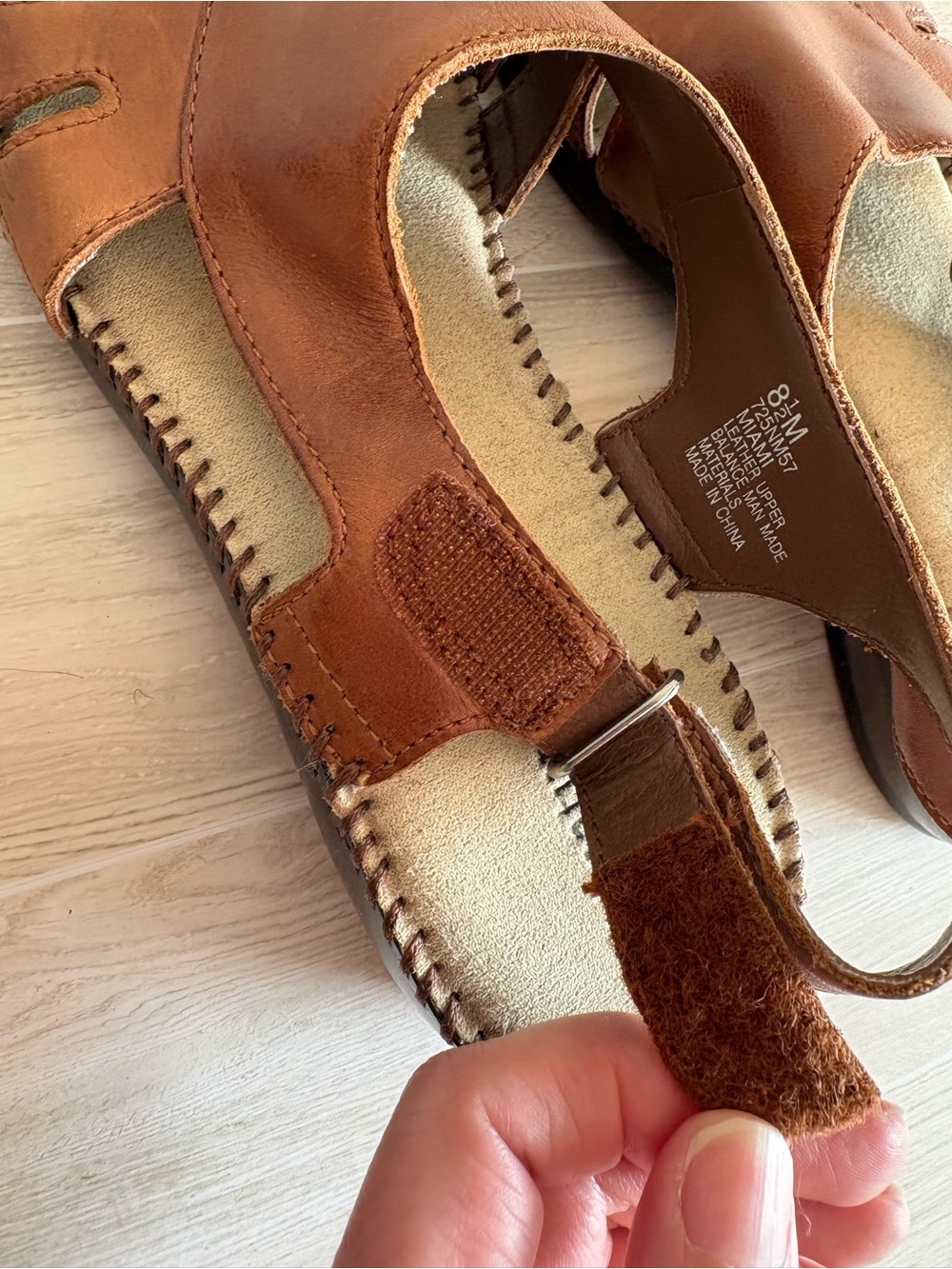 Naturalizer Brown Leather Slingback Comfort Sandals Size 8.5 Lakeside Vacation - Picture 5 of 9